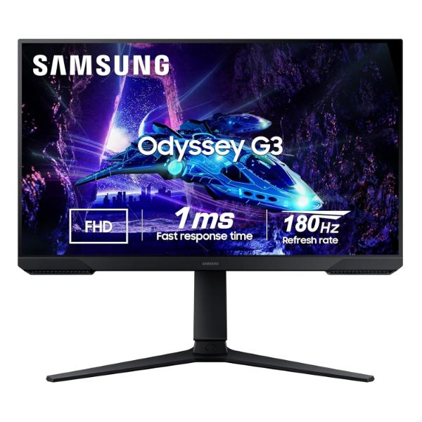Samsung Odyssey G3 Gaming Monitor 68.5 cm (27"), FHD 1920 X 1080, 180 Hz, 1ms(MPRT), AMD Freesync, DP, HDMI, Height Adjustable Stand, Tilt, Pivot, Bezel-Less, Eye-Saver (LS27DG300EWXXL, Black) – TechCure India