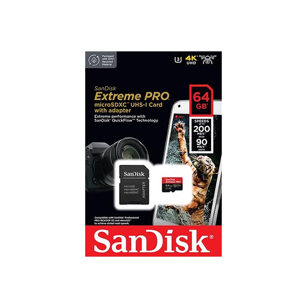 SanDisk Extreme Pro 64GB microSDXC UHS-I Memory Card With Adapter – TechCure India