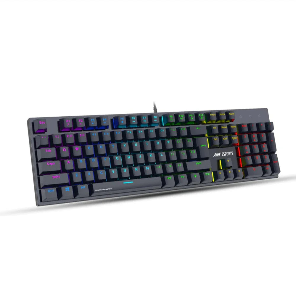 ANT ESPORTS MK 3400 Pro V3 Full Size Mechanical Wired Gaming Keyboard (Black) (Blue Switch) (Clicky Switch) (MK3400-pro-V3) - 2