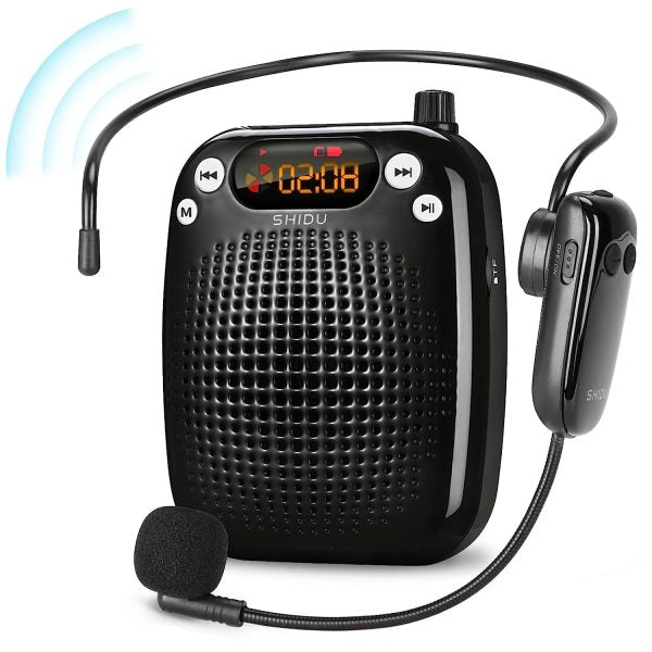 Shidu S611 - Wireless Portable Voice Amplifier with LED Display (Black) – TechCure India