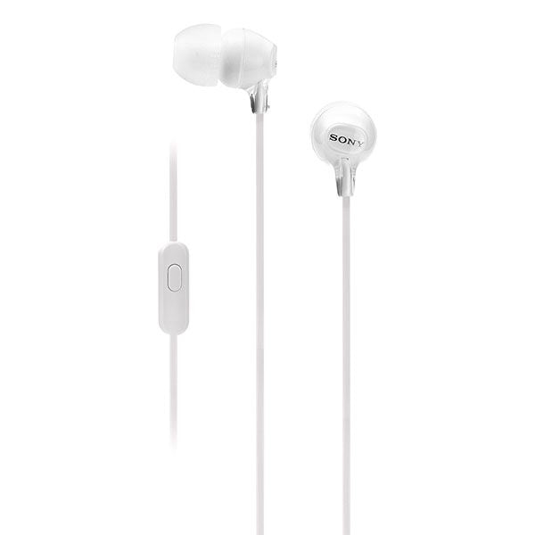 Sony MDR-EX15AP In-Ear Stereo Headphones with Mic - White – TechCure India