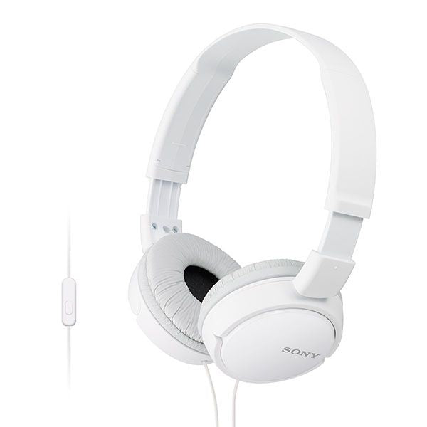 Sony MDR-ZX110AP On-Ear Stereo Headphones with Mic - White – TechCure India