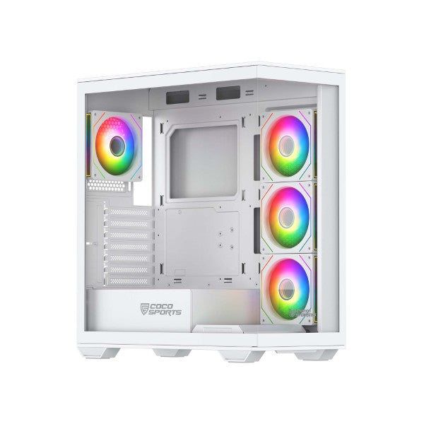Coconut Stark Z9 Glass Mid Tower Gaming Cabinet - White – TechCure India