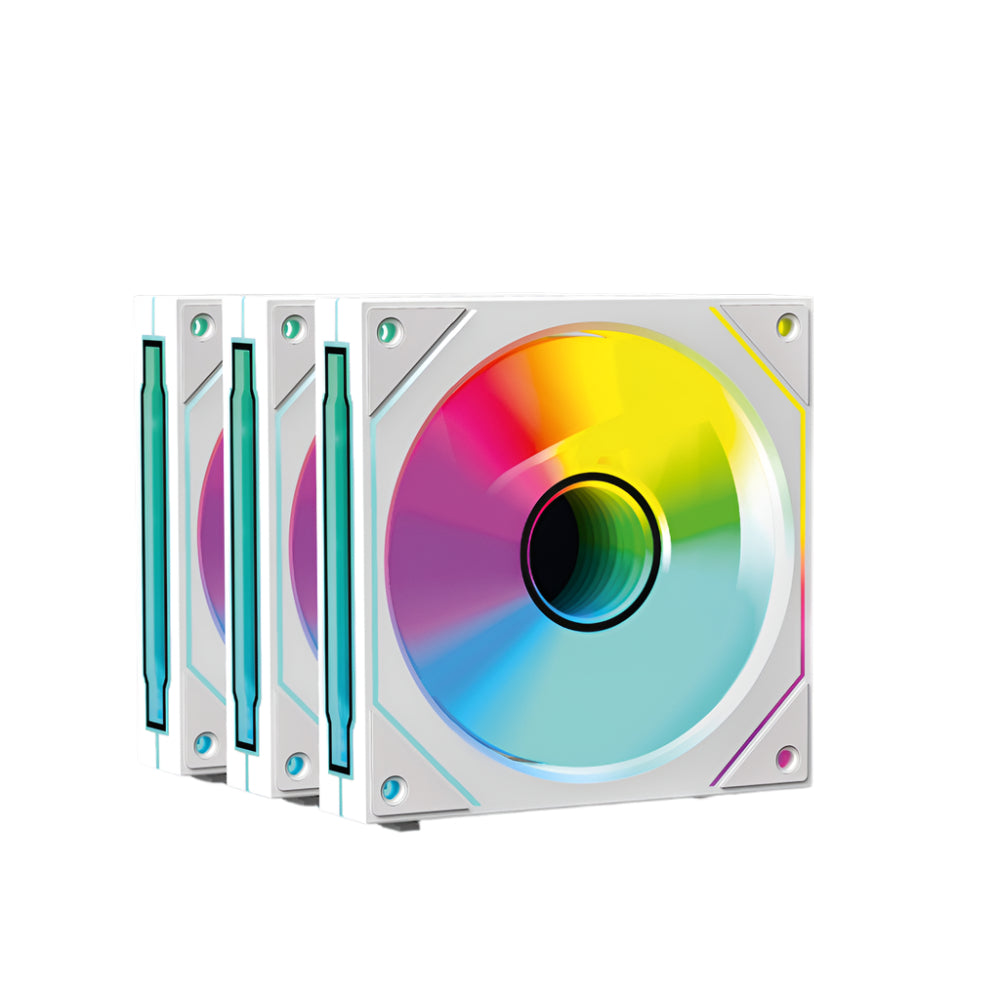 ANT ESPORTS Stackerflow 120mm ARGB Cabinet Fan ( White ) ( Triple Pack ) - 5