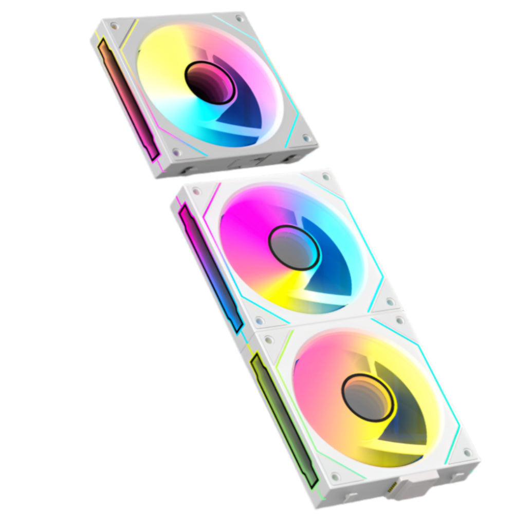 ANT ESPORTS Stackerflow 120mm ARGB Cabinet Fan ( White ) ( Triple Pack ) - 4