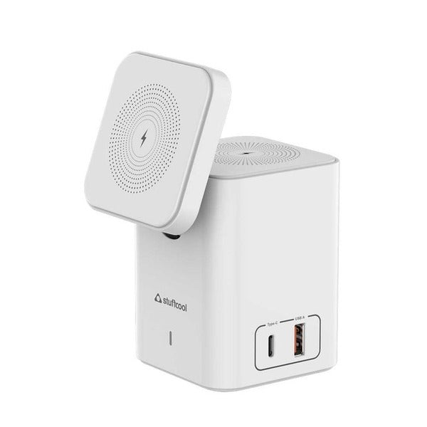 Stuffcool Magic 2 in 1 Magnetic Wireless Charging Station With Type C Ouput. – TechCure India