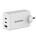 Stuffcool Nova 65W GaN Charger Made in India 3 Ports Supports Samsung PPS Super Fast Charging 2.0, Compatible with macbooks laptops iPhones iPads, samsungs, Pixels (White) – TechCure India