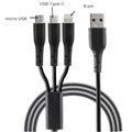 Stuffcool Tres Sync & Charge 3 in 1 Cable 1.5M Black – TechCure India