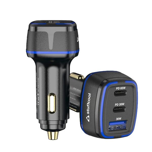 Stuffcool Ultimus 115 3 Port Car Charger 115W Output, Charges MacBooks Type C Laptops, Samsungs, iPhones at The Same time – TechCure India