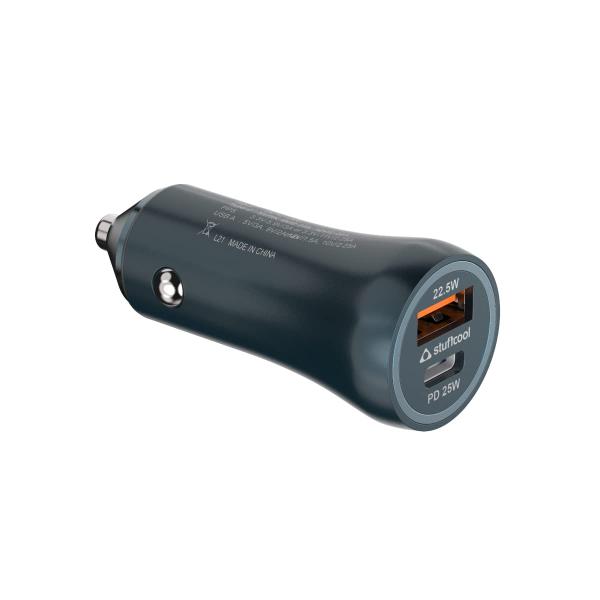 Stuffcool Ultimus 47W Dual Port Car Charger with 25W PPS PD Type C Port and 22.5W QC3.0 Type A Port Perfect for iPhones, Flagship Samsung S21 Series, Z3 Fold/Flip – TechCure India