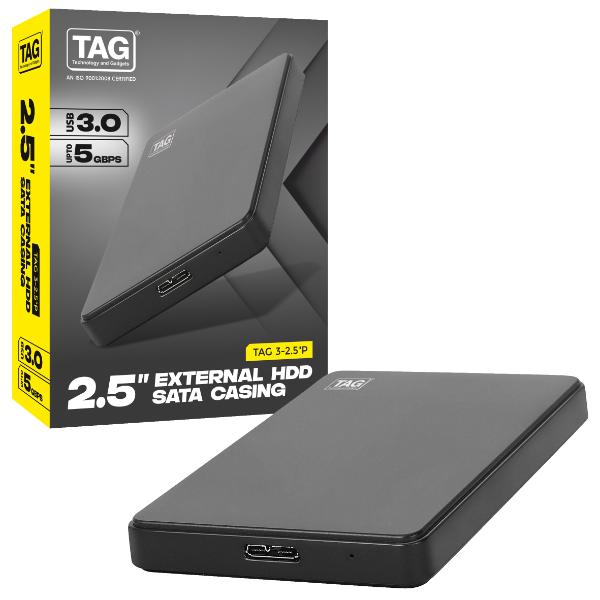 TAG 2.5 inch Sata Casing USB-3.0 Plastic Body – TechCure India
