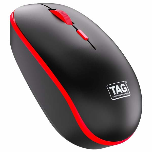 TAG WM500 Wireless Mouse (Black/Red) – TechCure India