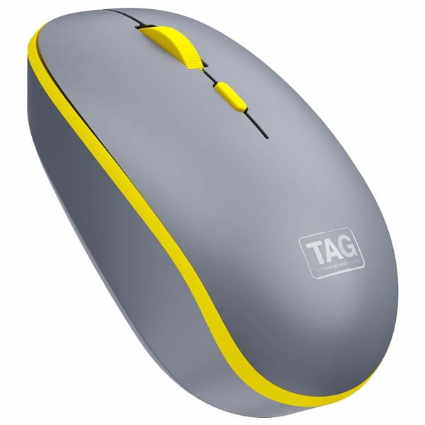 TAG WM500 Wireless Mouse (Grey/Yellow) – TechCure India