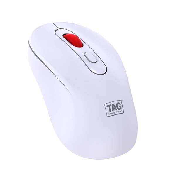 TAG WM900 Dual Mode Wireless Mouse (White/RED) – TechCure India