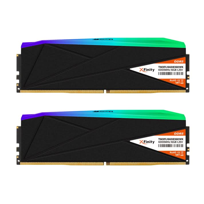 V-COLOR Manta XFinity RGB 32GB (16x2) DDR5 6000MHz Gaming Memory, 16GB x2, CL30, Intel XMP & AMD EXPO, Black – TechCure India
