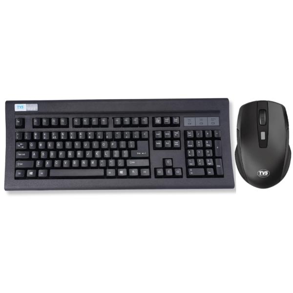 TVS ELECTRONICS Platina Wireless Mechanical Combo (Keyboard, Mouse) Strong Tilt Legs, Laser-Etched Key CapsLED Indicators Mouse Advanced Optical Tracking, Optical Tracking @ 1600 DPI, Built-in dongle – TechCure India