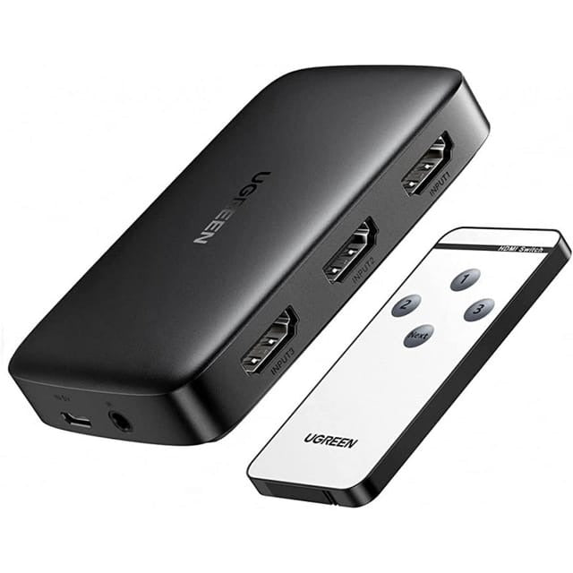 UGREEN 3 in 1 Out HDMI Switcher Splitter Box with IR Remote Control, Support 4k@30Hz/3D/HD1080P Compatible for Nintendo Switch PS4 Xbox One Apple TV Fire Stick Blu-Ray Player Projector etc – TechCure India