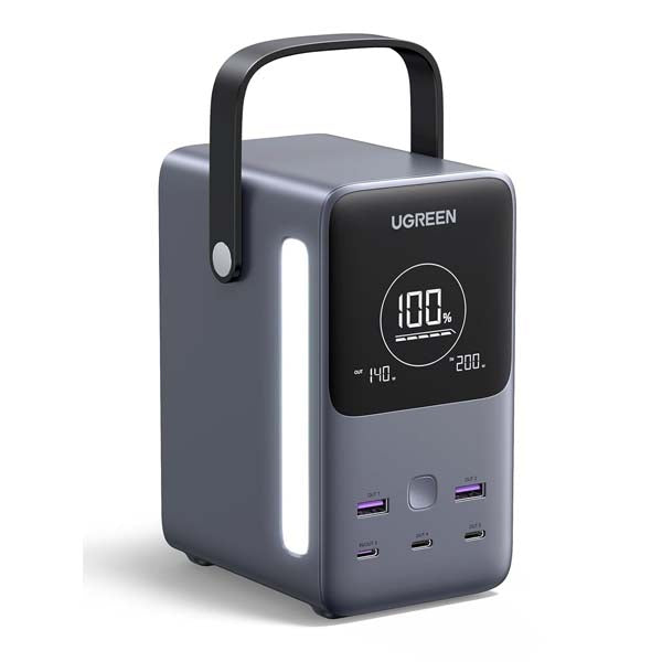 UGREEN 300W 48,000mAh Portable Charger Power Bank with Smart Digital Display, Lighting and SOS Mode, 153Wh 5 Ports USB C Battery Pack for Outdoor Camping and Home Backup for Laptop and More – TechCure India