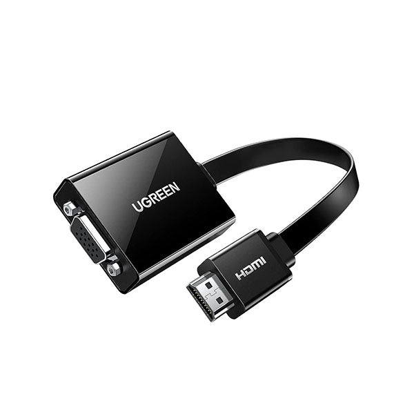 UGREEN Active HDMI to VGA Adapter Converter with 3.5 mm Audio Jack up to 1920 * 1080@60Hz for PC, Laptop, Ultrabook, Raspberry Pi, Chromebook (Black) – TechCure India