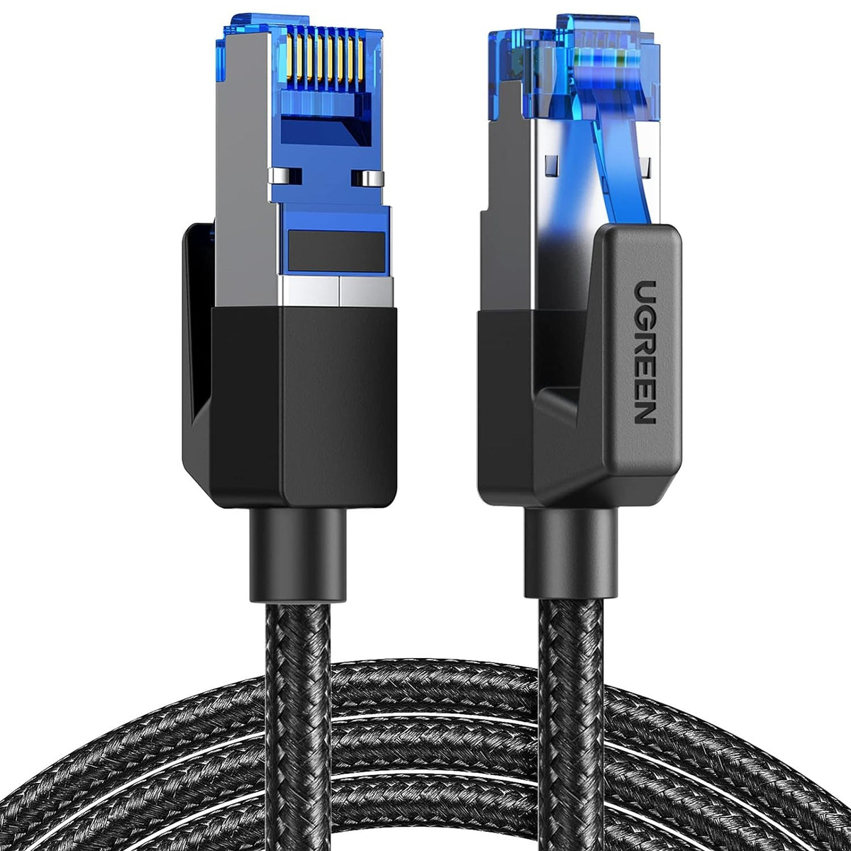 UGREEN Cat 8 Ethernet Cable High Speed Braided 40Gbps 2000Mhz Network Cord Cat8 RJ45 Shielded Indoor Heavy Duty LAN Cables Compatible for Gaming PC PS5 PS4 PS3 Xbox Modem Router 6FT – TechCure India