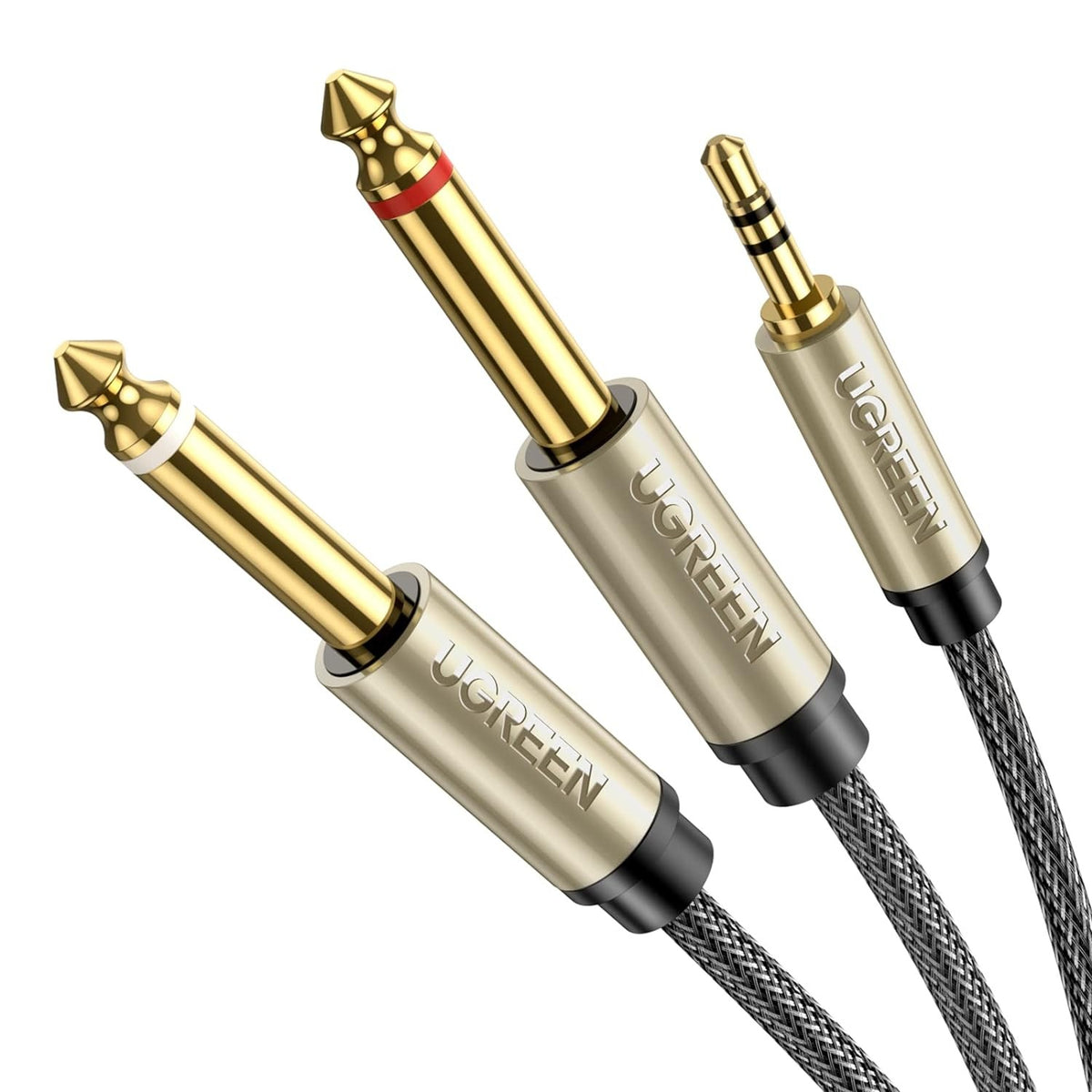 UGREEN Gold Plated 3.5mm 1/8 TRS to 6.35mm 1/4 TS Mono Y-Cable Splitter Cord for iPhone iPod Computer Sound Cards CD Players Multimedia Speakers and Home Stereo Systems 2m 6ft – TechCure India
