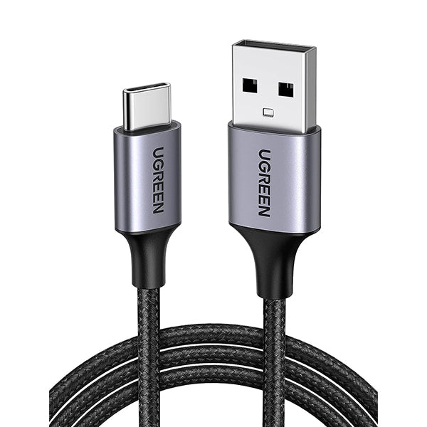 UGREEN US288 USB-A 2.0 to USB-C Cable Nickel Plating Aluminum Braid 1m (White)-60131 – TechCure India