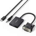 UGREEN VGA Male to HDMI Female Converter Adapter, 1080P@60Hz (Not Reverse Direction) Video Audio Sync, Power Supply USB-C Cable(1m) & 3.5mm Audio Cable, 1m – TechCure India
