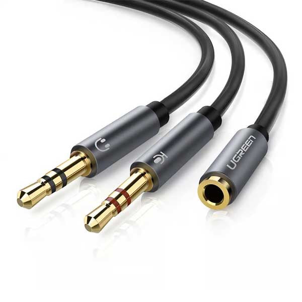 Ugreen AV140 3.5mm Female to 2 Male Audio Cable Aluminum Case (Black 20899) – TechCure India