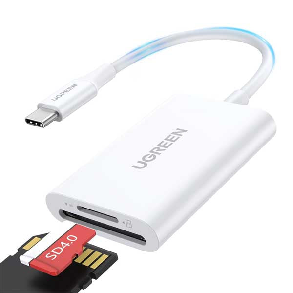 Ugreen CM265 2 in 1 USB C Card Reader (35506 White) – TechCure India