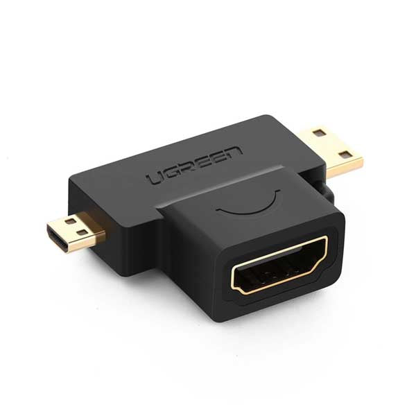 Ugreen HD129 HDMI Female to Micro HDMI plus Mini HDMI Male 4K Adapter (20144) – TechCure India