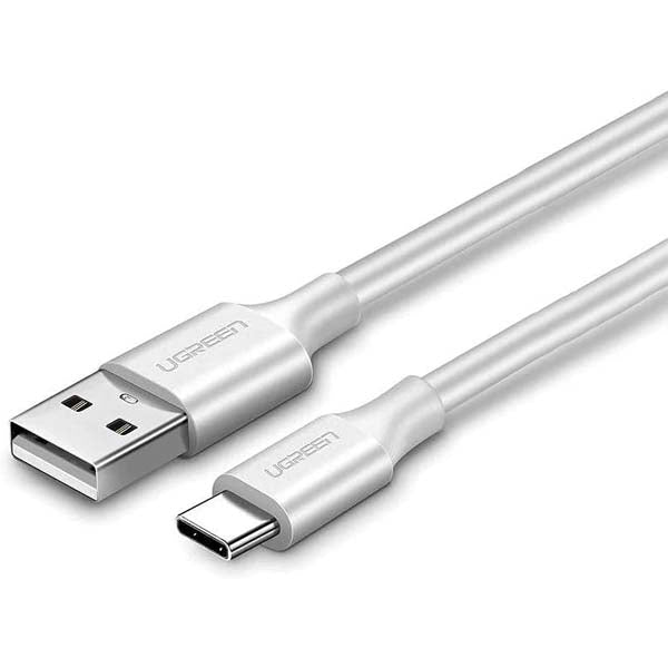 Ugreen US287 USB-A 2.0 to USB-C 480 Mbps 3 A 1.5 m Cable (White) – TechCure India