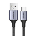 Ugreen US288 USB-A 2.0 to USB-C Cable Nickel Plating Aluminum Braid 0.25m (Gray-60124) – TechCure India