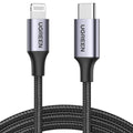 Ugreen USB C to Lightning Cable - MFi Nylon Braided Fast Charging Cable With Power Delivery For Tablet, Personal Computer, Laptop, Smartphone - (Space Gray, 3.3 Feet, 1 Metres) – TechCure India