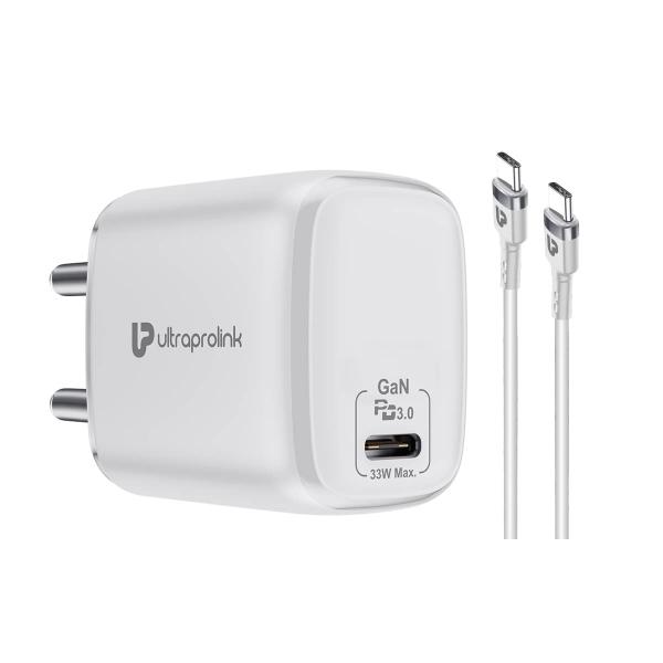 UltraProlink Boost PD33 33W Power Delivery GaN charger with Type C port UM1102W – TechCure India
