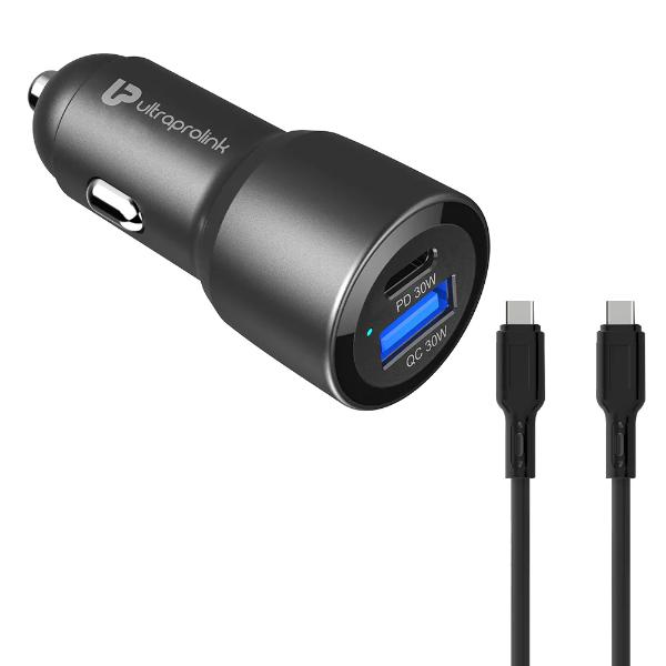 UltraProlink Mach 60 PD/QC3.0/PPS Car Charger with C2C Cable (60W) UM1158 – TechCure India