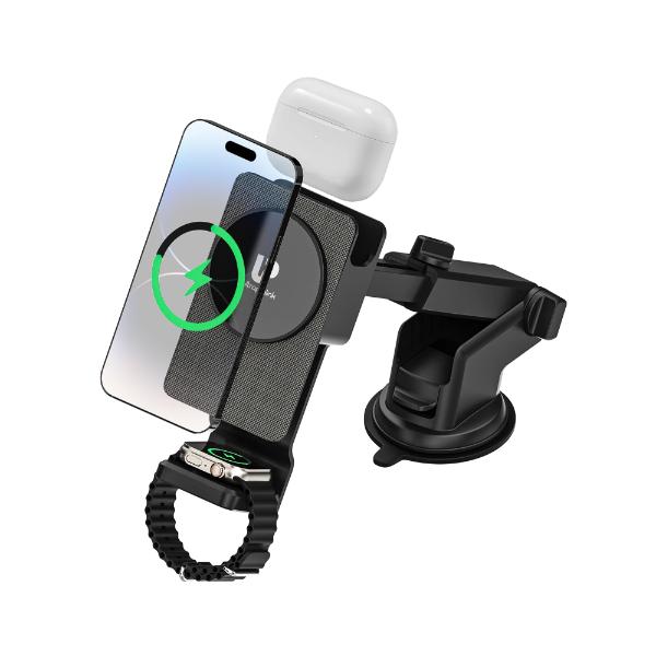 UltraProlink Vylis 20W Mag-Safe Wireless 3-in-1 Car Charger UM1140 – TechCure India
