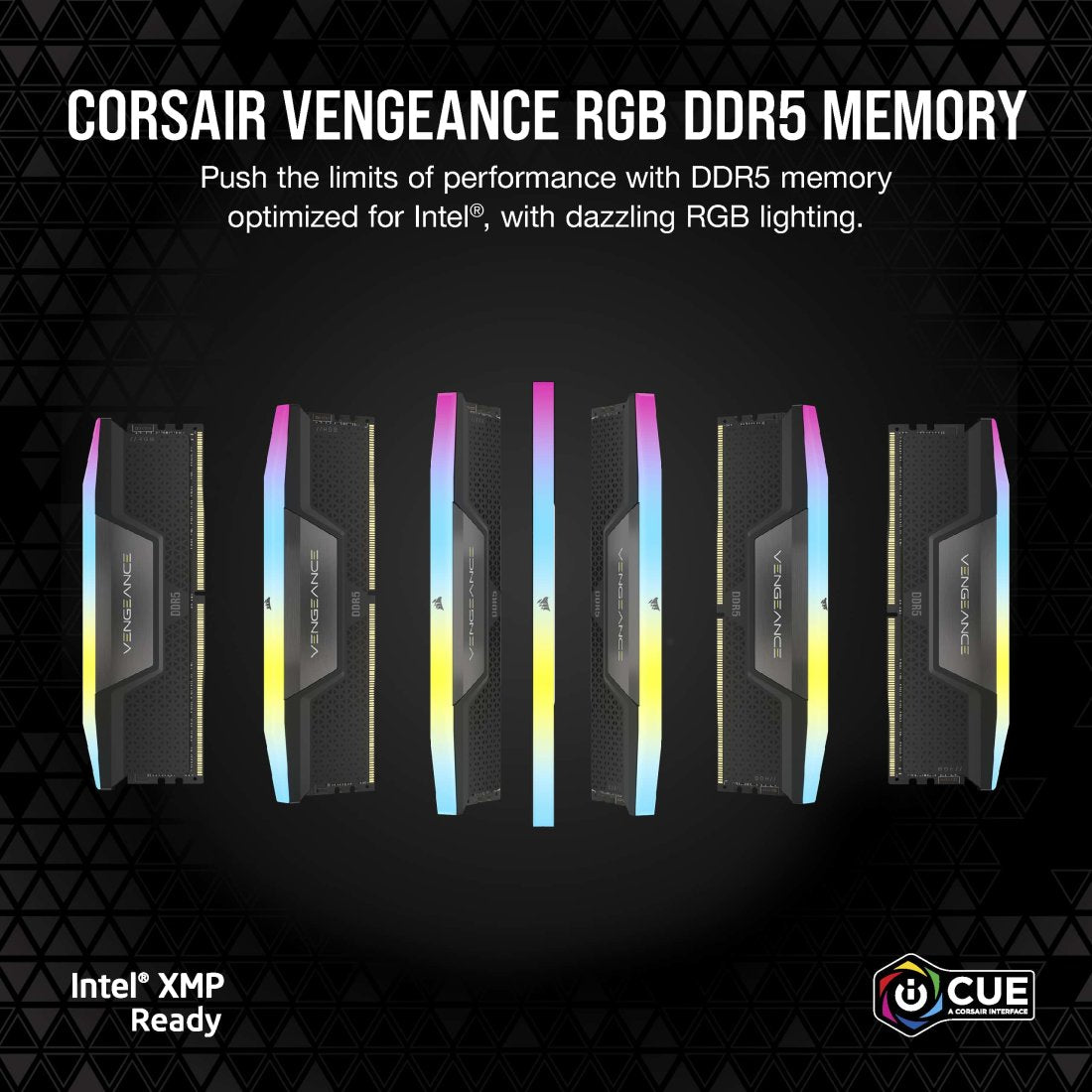 CORSAIR VENGEANCE RGB DDR5 RAM 64GB (2X32GB) 6400MHZ CL32 CMH64GX5M2B6400C32 – TechCure India