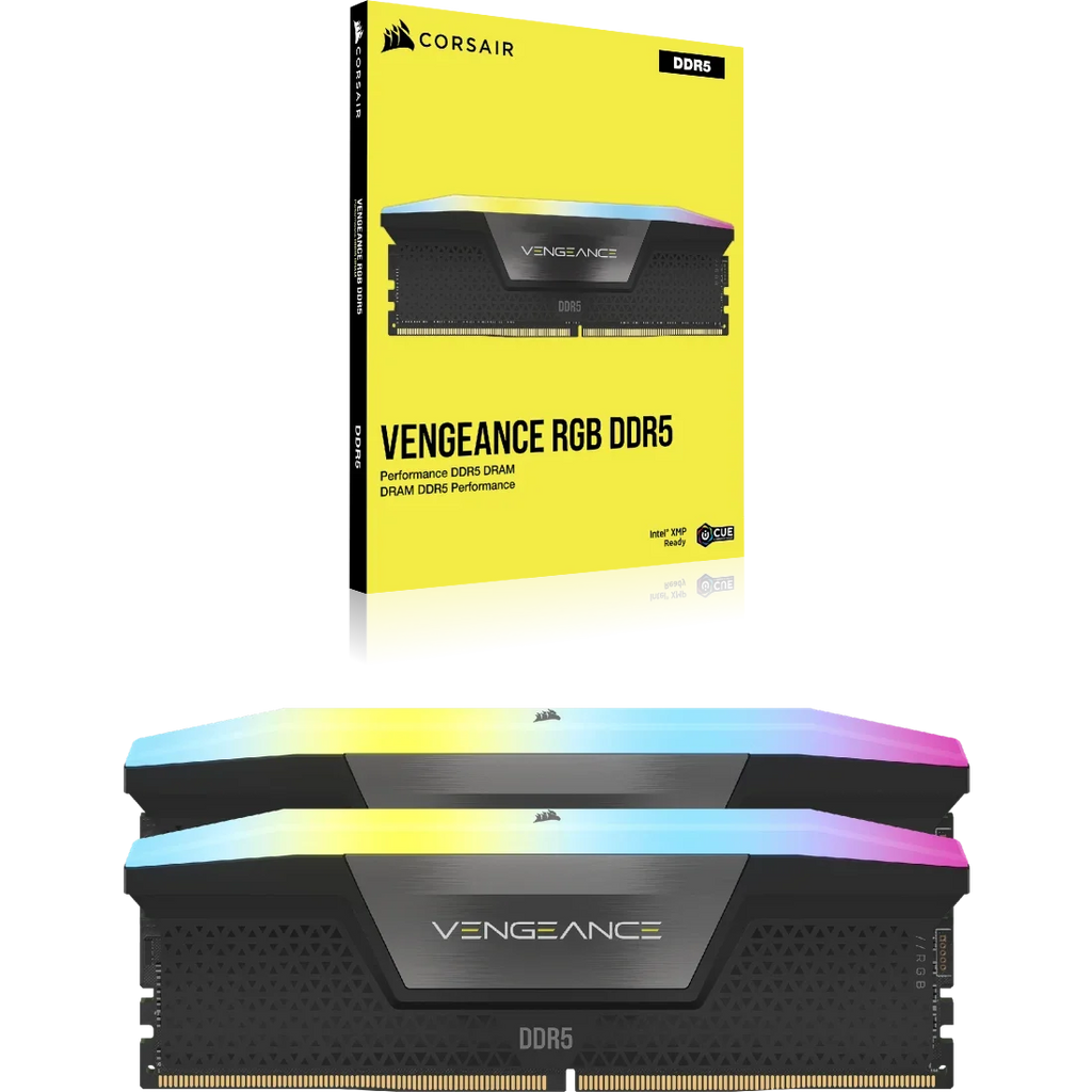 CORSAIR VENGEANCE RGB DDR5 RAM 64GB (2X32GB) 6400MHZ CL32 CMH64GX5M2B6400C32 – TechCure India