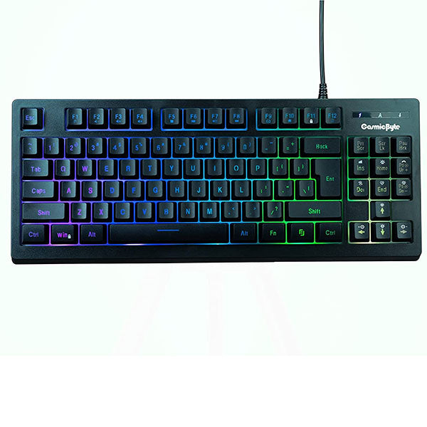 Cosmic Byte CB-GK-22 Veritas TKL Membrane Keyboard with RGB LED, Double Shot Keycaps and Sonic Spectrum – TechCure India