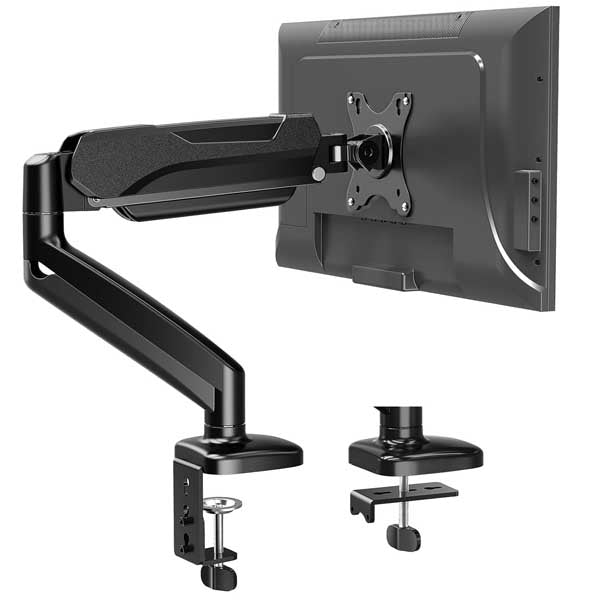 WAR HAMMER Heavy Duty Pro Series Ergonomic Single Monitor Arm with Gas Spring (Black) – TechCure India
