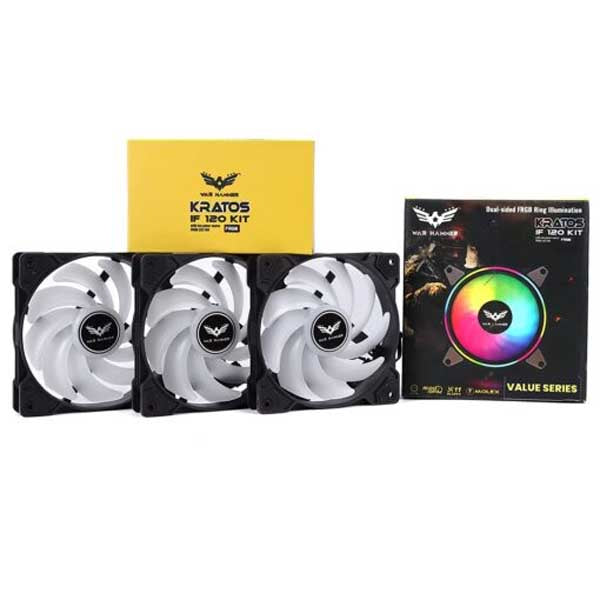 WAR HAMMER Kratos IF120 Auto RGB Kit Value Series 120mm 1500 RPM Case Fan – TechCure India