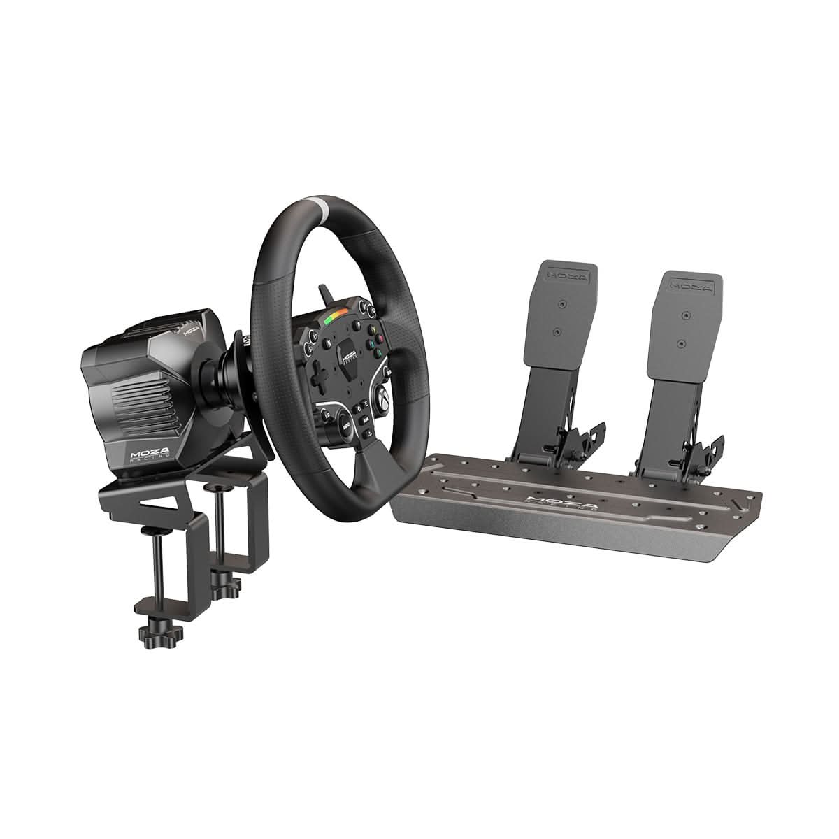 MOZA New R3 Racing Bundle for PC, 3.9Nm Direct Drive Wheelbase, ES Lite Steering Wheel, SR-P Lite Pedals, Table Clamp – TechCure India