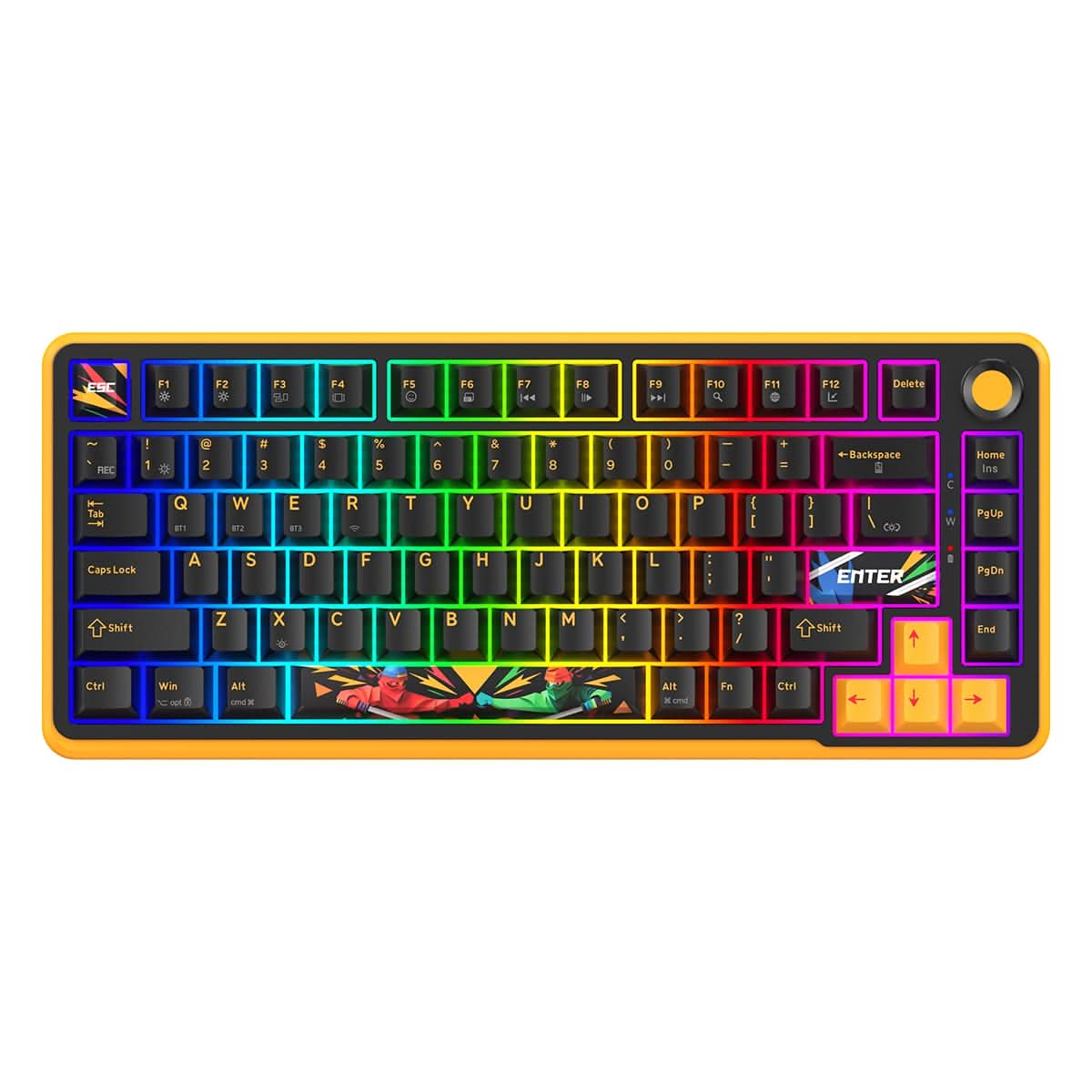 Cosmic Byte Arcturus 75% Tri-Mode Gasket Mechanical Keyboard Black Amber – TechCure India
