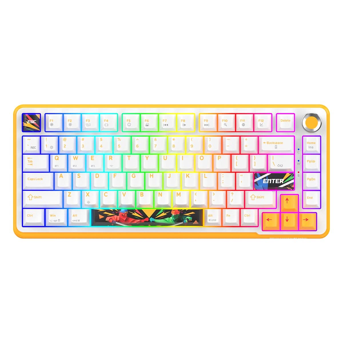 Cosmic Byte Arcturus 75% Tri-Mode Gasket Mechanical Keyboard White Amber – TechCure India