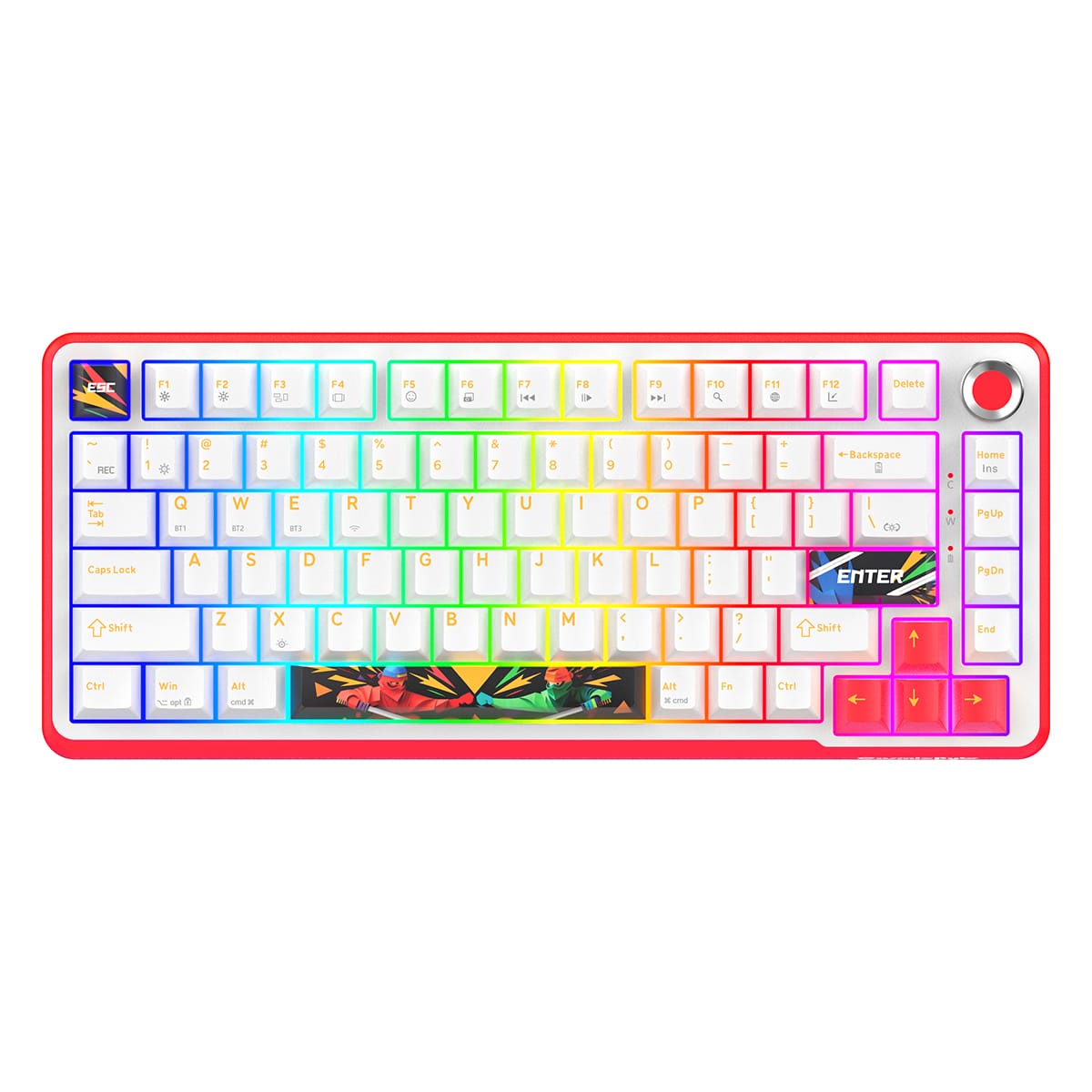Cosmic Byte Arcturus 75% Tri-Mode Gasket Mechanical Keyboard White Red – TechCure India