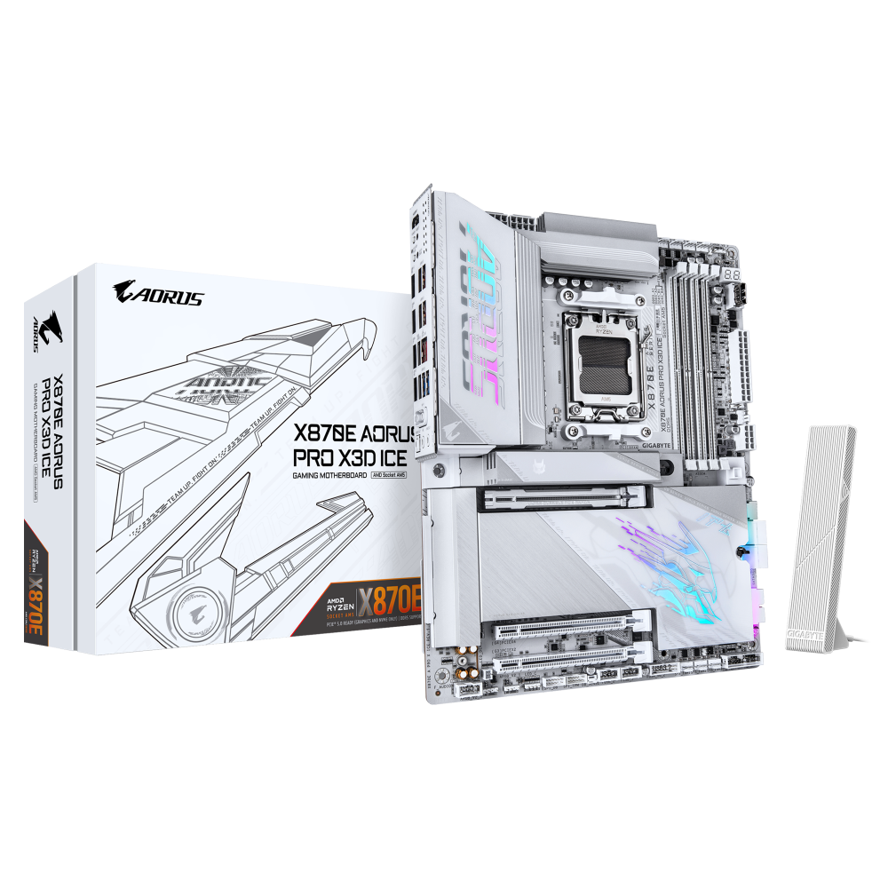 GIGABYTE X870E Aorus Pro X3D Ice Wifi DDR5 AMD Motherboard – TechCure India