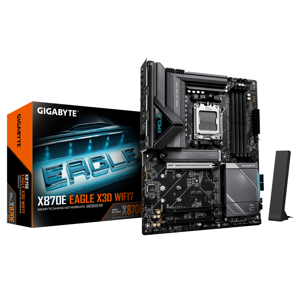 GIGABYTE X870E Eagle X3D Wifi7 DDR5 AMD Motherboard – TechCure India
