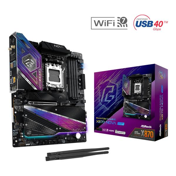Asrock Phantom Gaming X870 Nova WiFi DDR5 ATX Motherboard – TechCure India