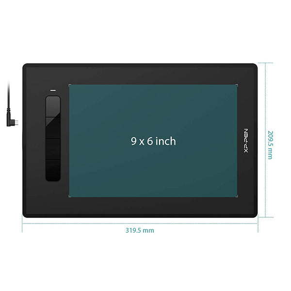 XP PEN Star G960S Plus 9 x6 Work Area 8192 Pressure Sensitivity Battery-Free Stylus, 4 Shortcut Keys, Android Support & Digital Eraser, Black – TechCure India