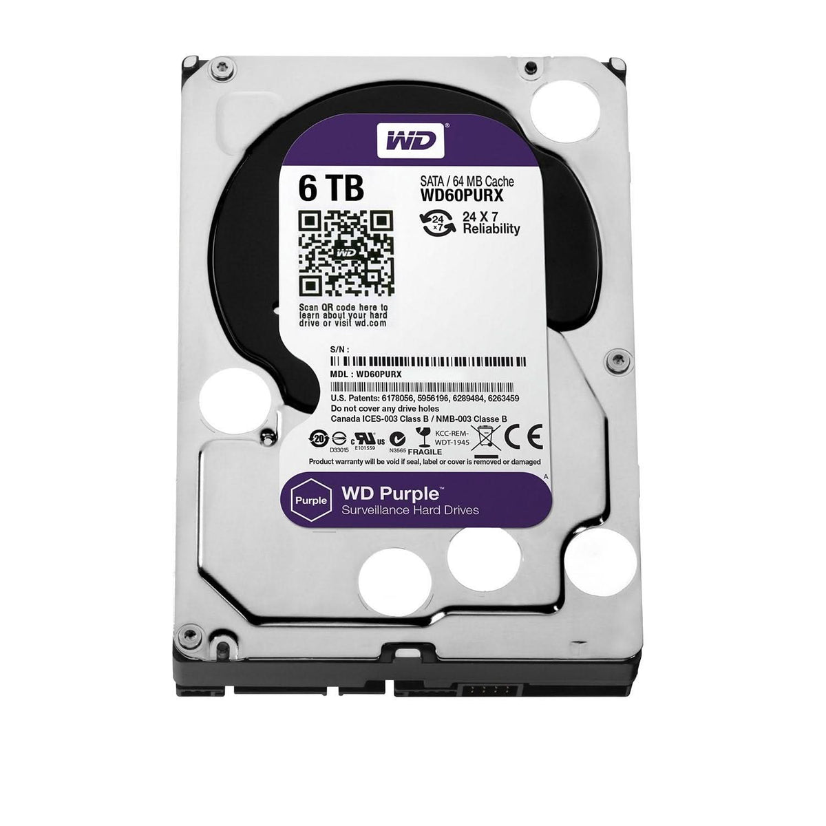 WESTERN DIGITAL 6TB SURVEILLANCE INTERNAL SATA HARD DRIVE – TechCure India